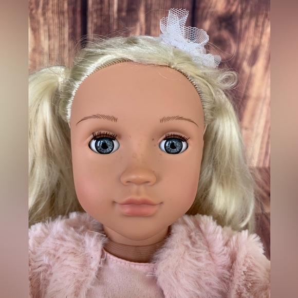 Our Generation by Battat Millie Pink Faux Fur Coat & Pink Dress Fashion Doll 18" - Picture 5 of 14